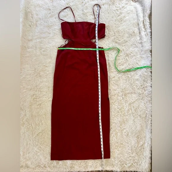 HALSTON NWOT Eli Viscose Linen Blend Brick Dress Size 2 - Picture 10 of 13